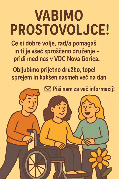 Postani prostovoljec v VDC Nova Gorica